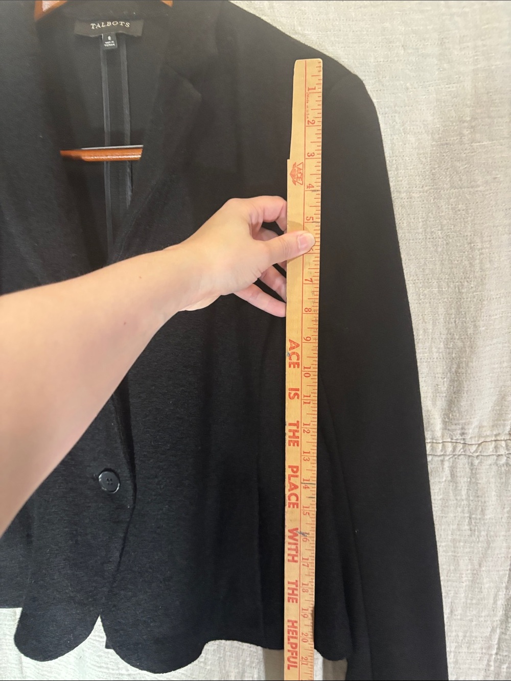 Talbots Black Mixed Media Two Button Tailored Women's Blazer Jacket Size 8 EUC - Picture 4 of 7